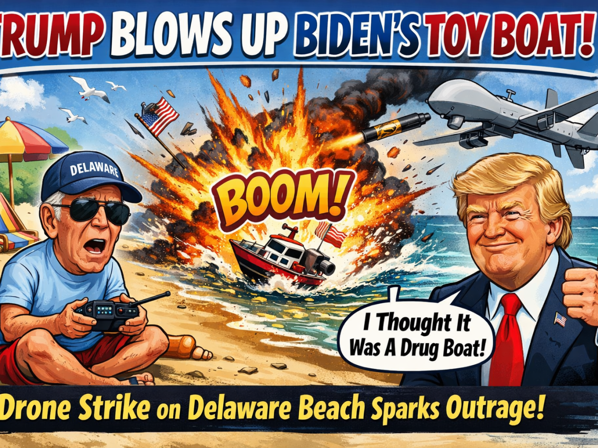 Democrats Furious After Trump Drone-Strikes Biden’s Toy Boat at Delaware Beach